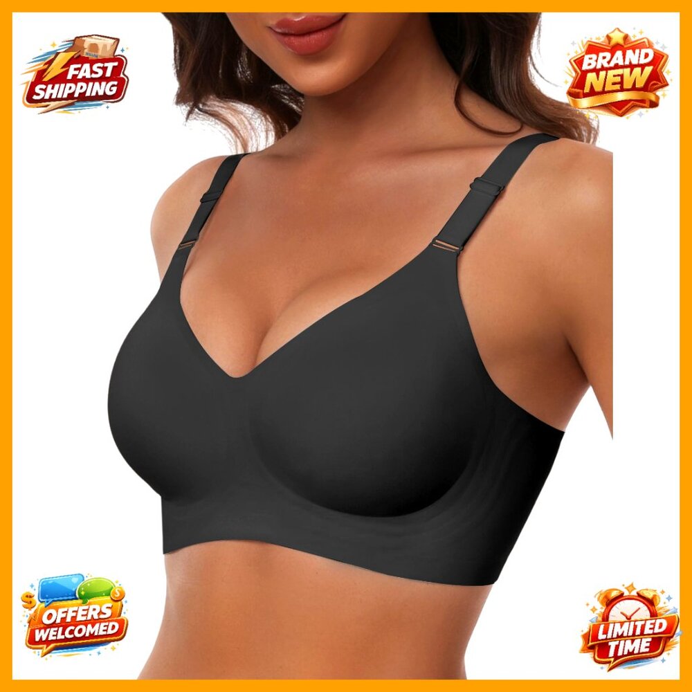 Seamless Wireless Full Coverage Bra Soft Support … - image 1